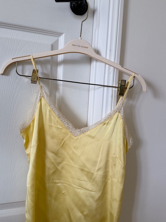 Anine Bing Tops - Anine Bing Yellow Satin Lace Trim Camisole